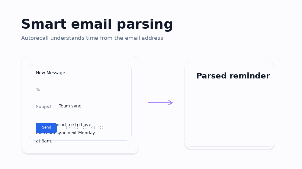 Autorecall smart parsing animation