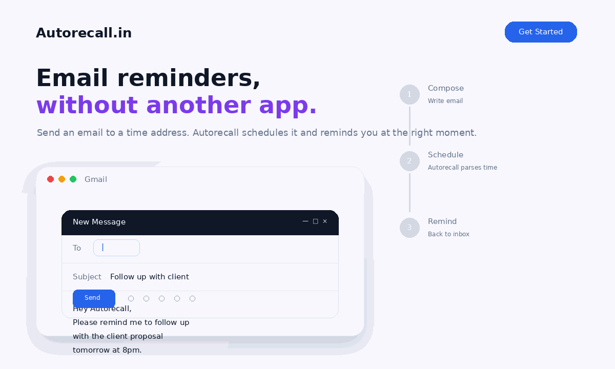Autorecall reminder workflow animation